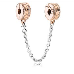 Pandora Insignia Safety Chain,PANDORA Rose&ClearCZ